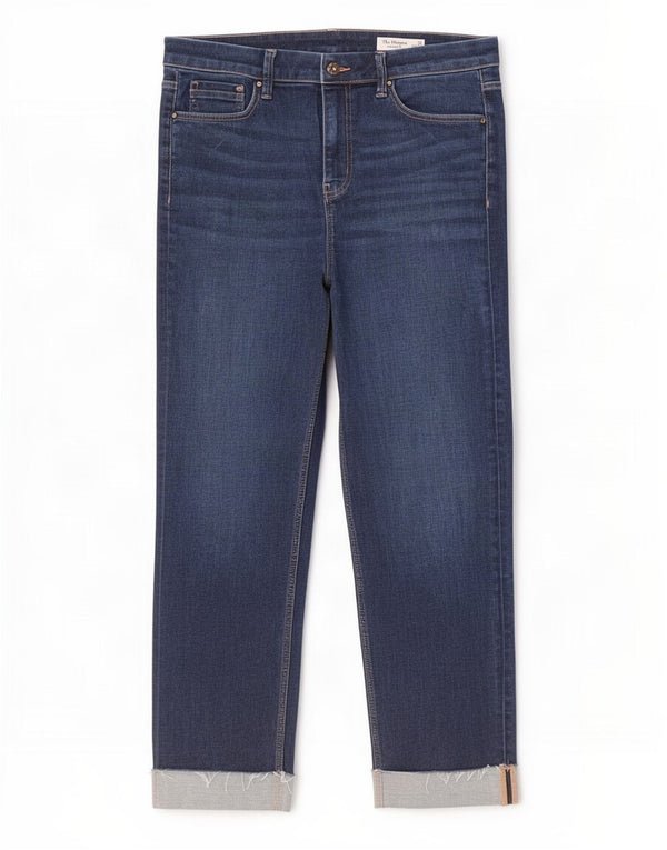 Marks & Spencer Womens Cigarette Cropped Jeans UK 14 Large W32 L26 Blue