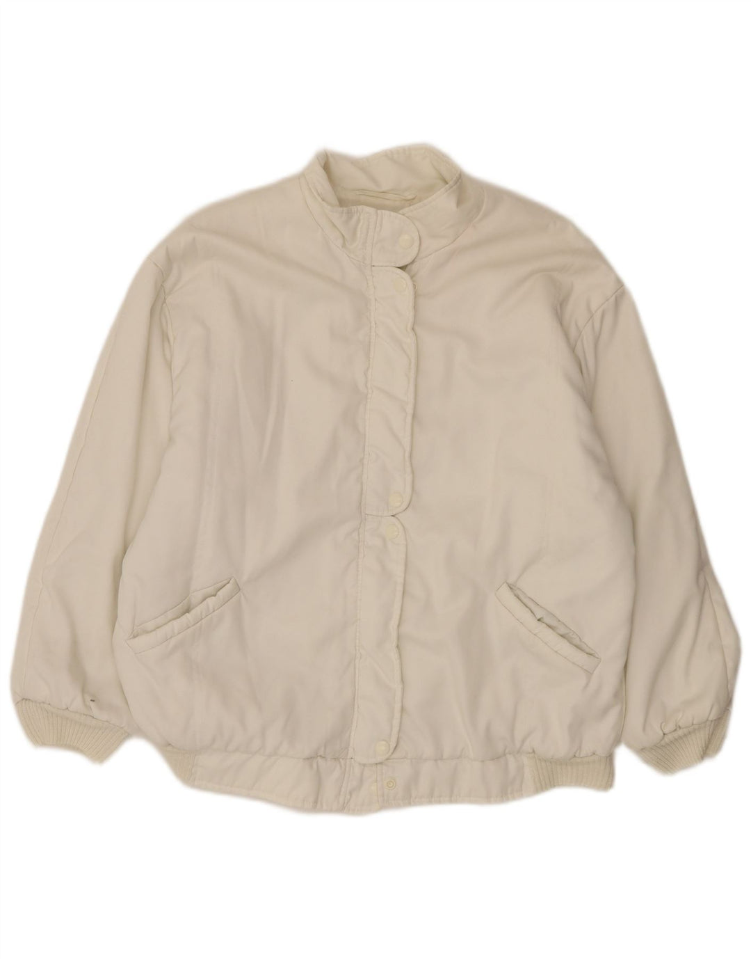 Vintage Γυναικείο Oversized Bomber Jacket UK 18 XL Λευκό