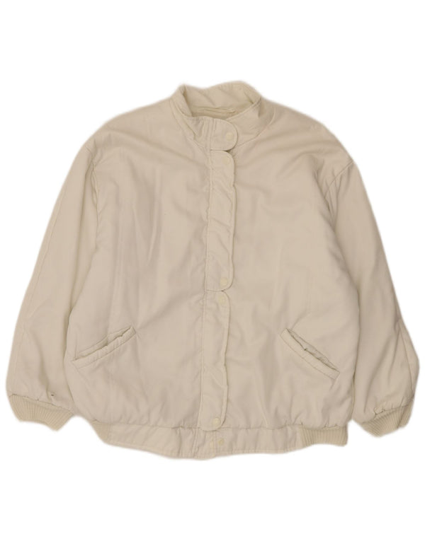Vintage Γυναικείο Oversized Bomber Jacket UK 18 XL Λευκό