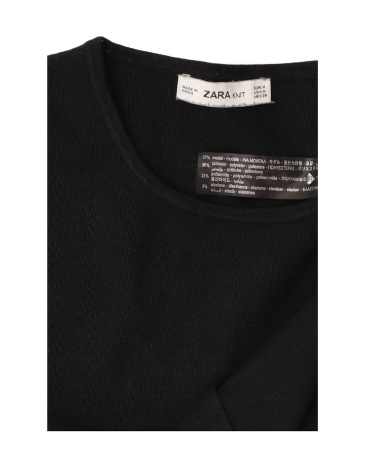 Zara Γυναικείο πουλόβερ Jumper UK 14 Medium Black Colorblock Modal