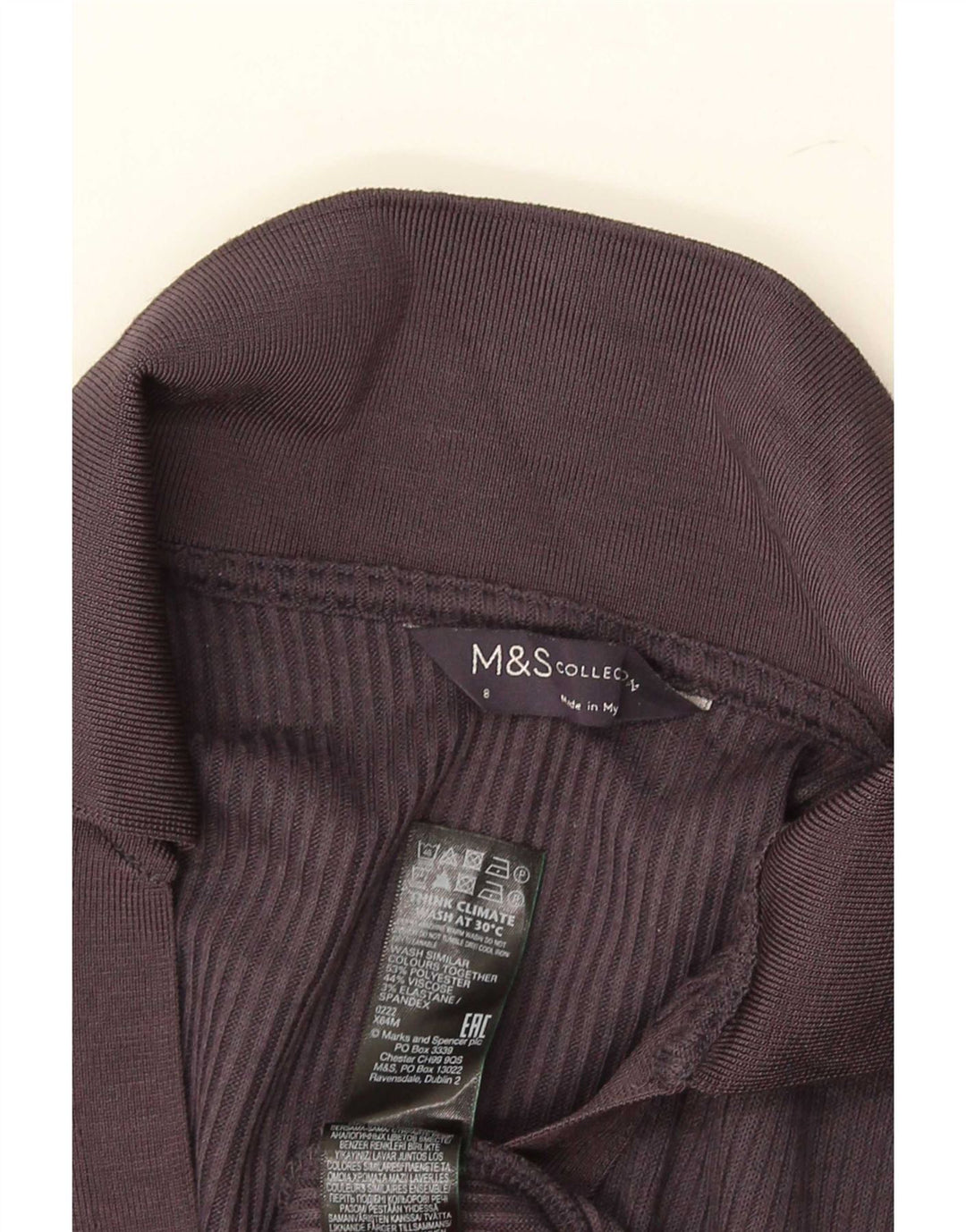 Marks & Spencer Γυναικείο μακρυμάνικο μπλουζάκι πόλο Αγγλικά 8 μικρό γκρι πολυεστέρα