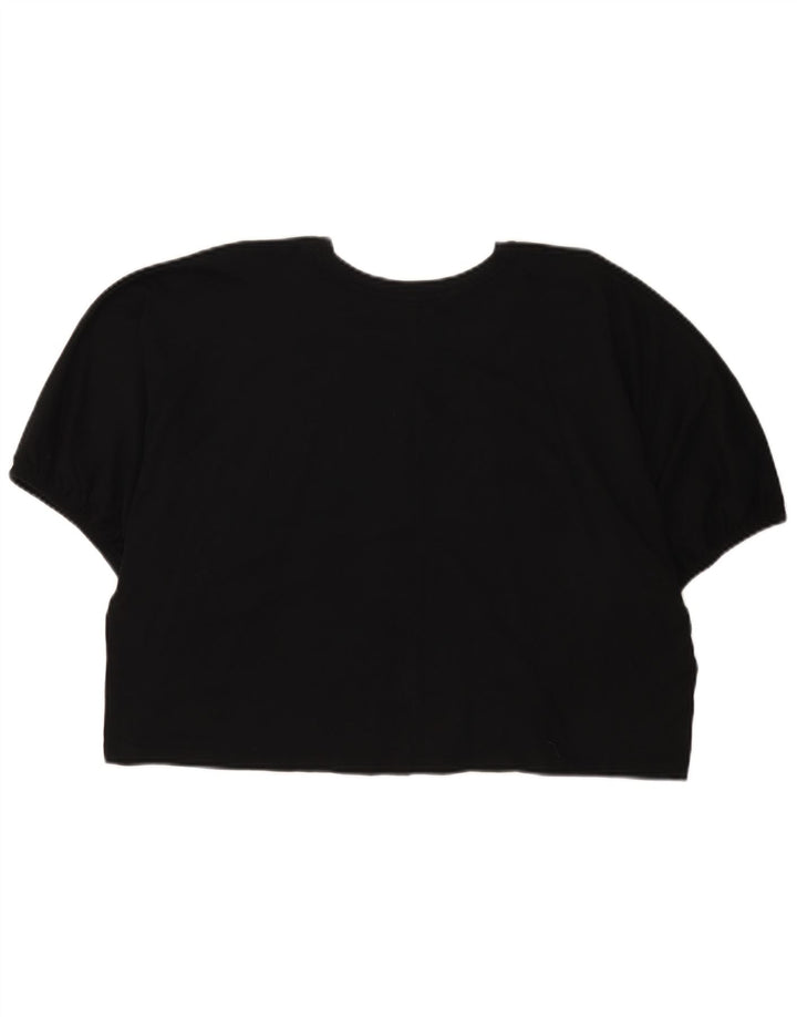 Zara Γυναικείο T-Shirt Crop Oversized Top UK 14 Medium Black