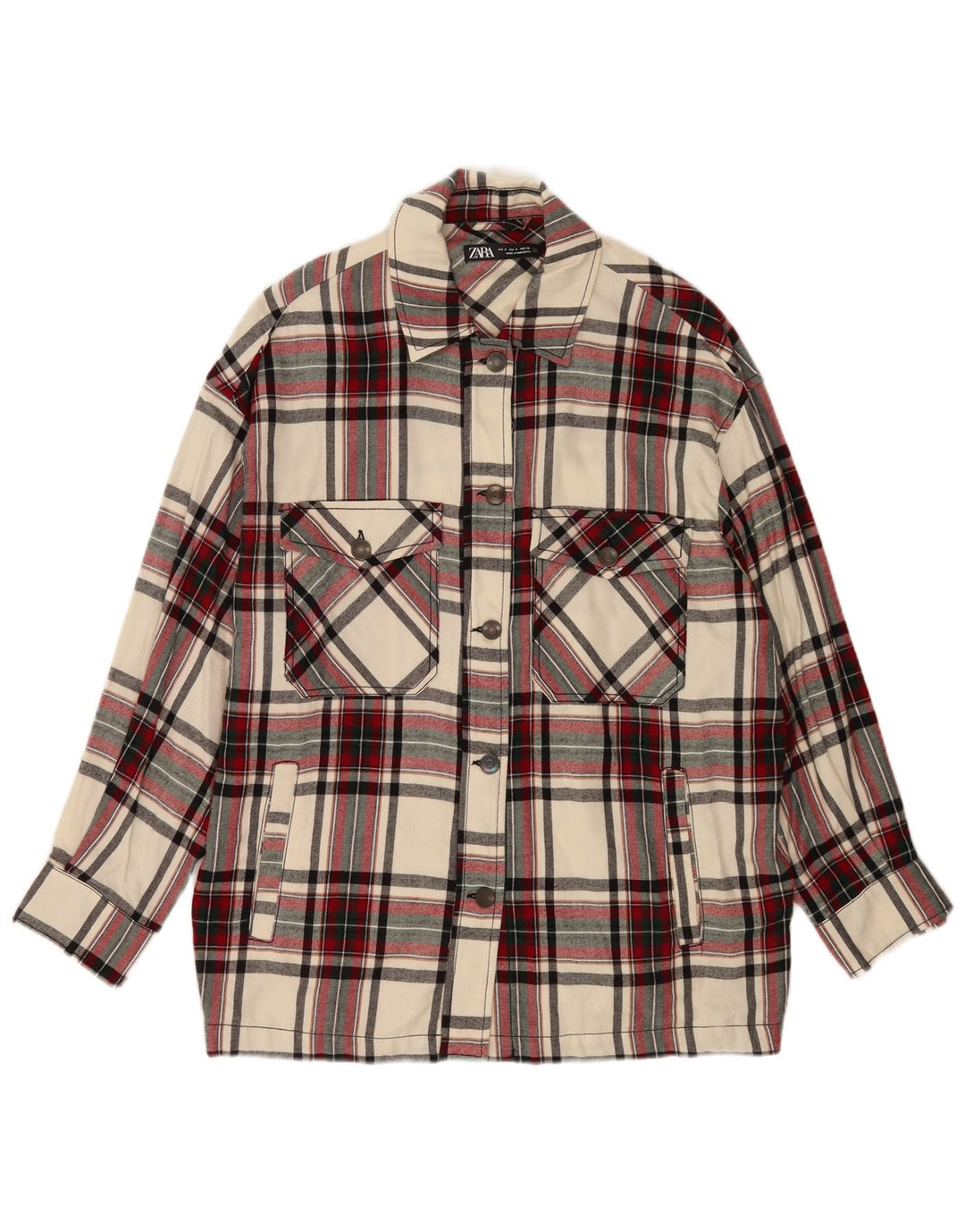 Zara Γυναικείο Μπουφάν Utility Oversized UK 10 Μικρό πολύχρωμο τσεκ