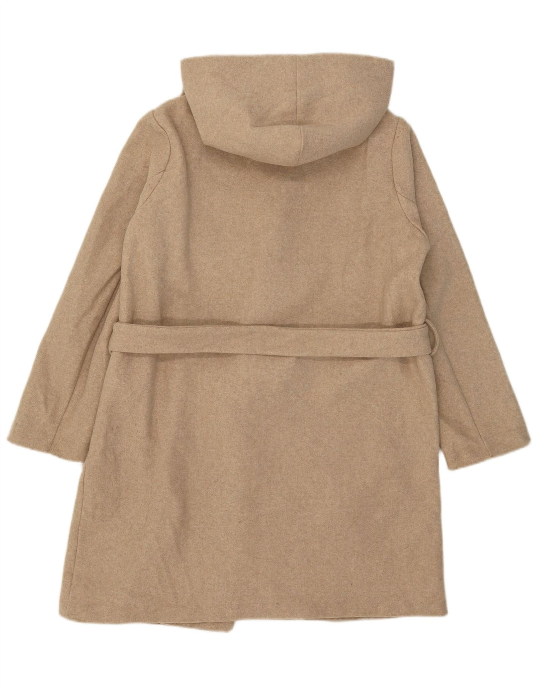 Zara Γυναικείο πανωφόρι με κουκούλα UK 14 Medium Beige Polyester
