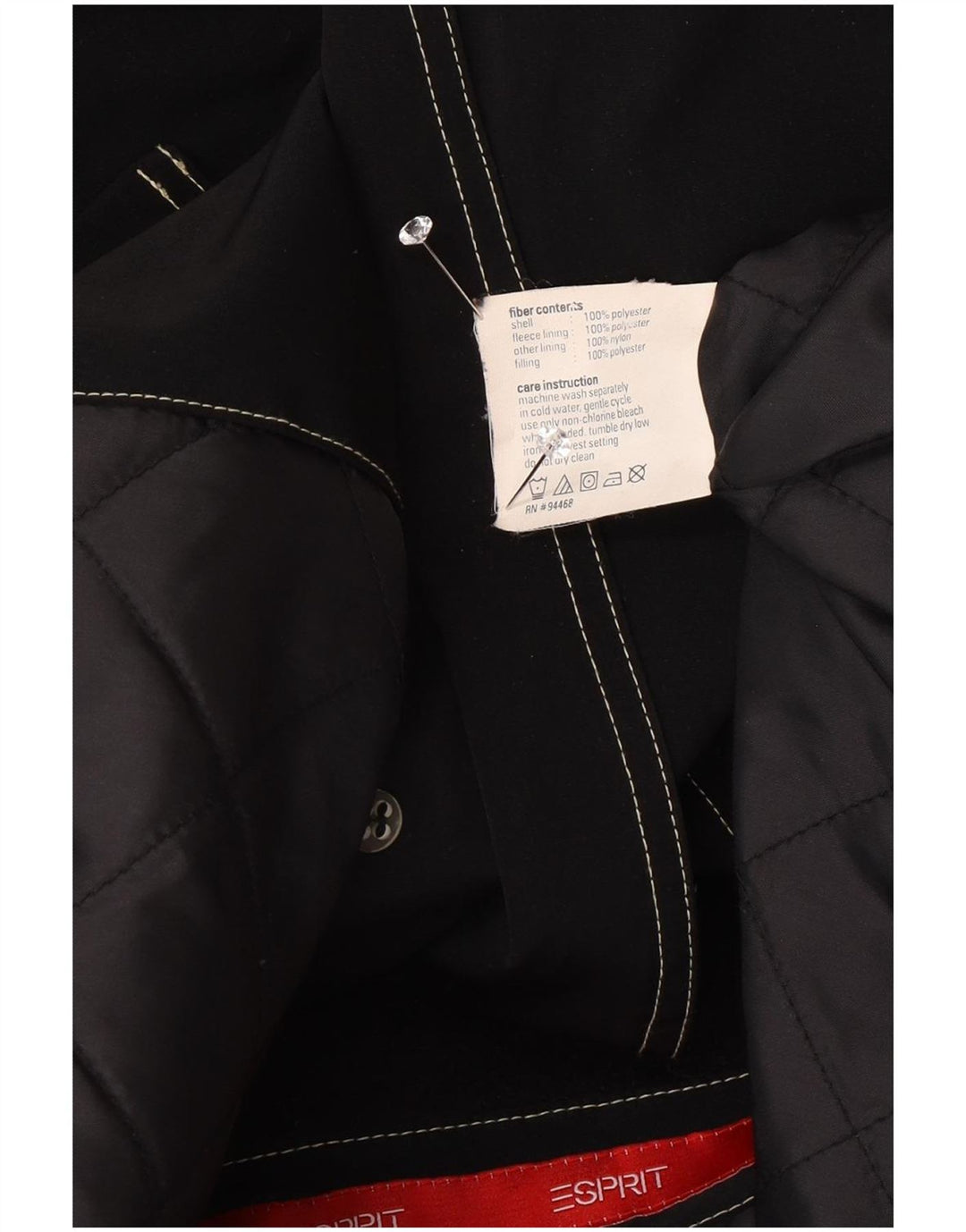 Esprit Womens Sherpa Pea Coat UK 18 XL Μαύρος Πολυεστέρας