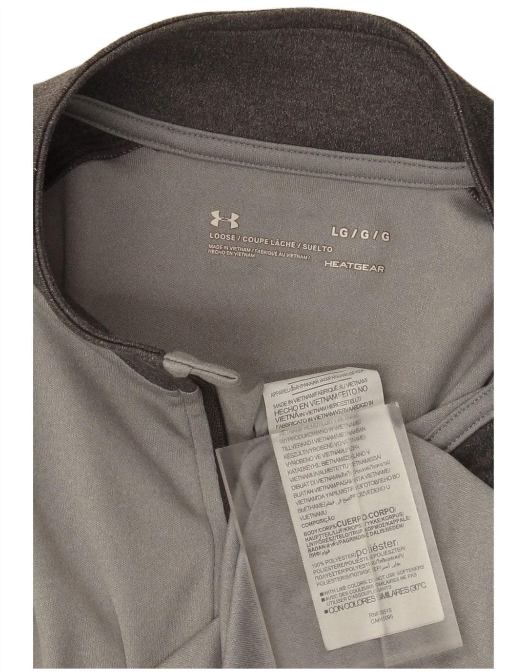Ανδρική φόρμα πουλόβερ με φερμουάρ Heat Gear Under Armour Top Large Grey