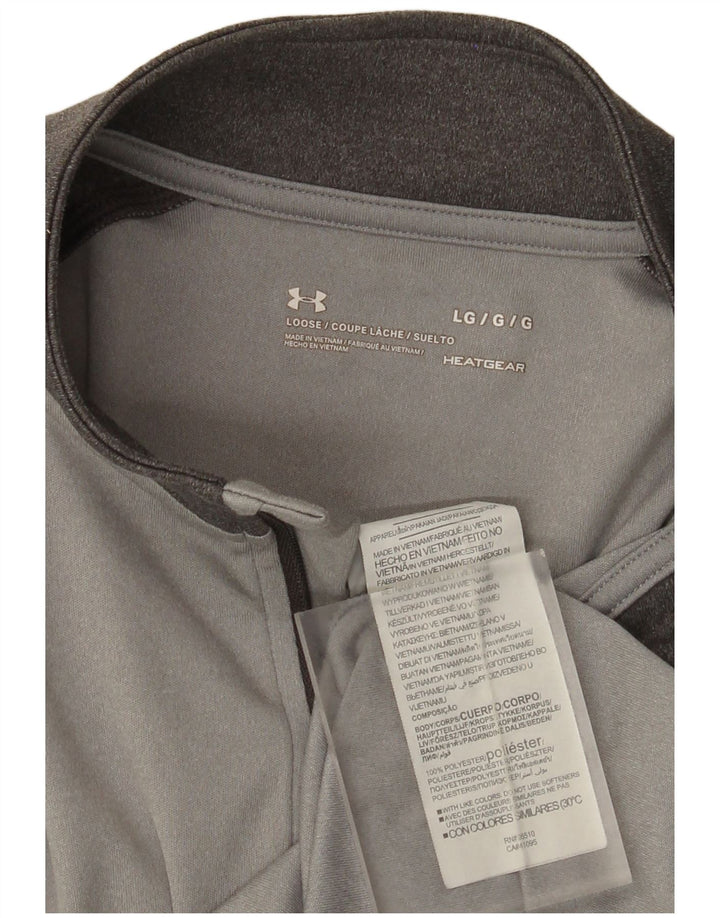 Ανδρική φόρμα πουλόβερ με φερμουάρ Heat Gear Under Armour Top Large Grey
