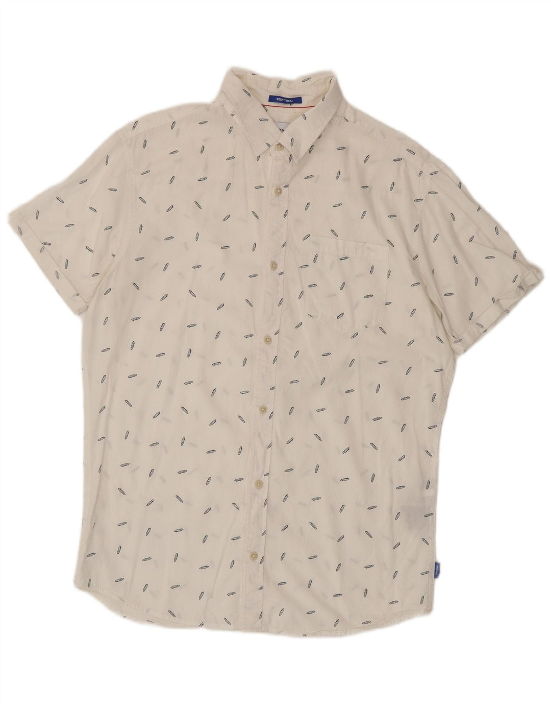 Jack & Jones Ανδρικό κοντομάνικο πουκάμισο μεγάλο λευκό βαμβακερό με στίγματα