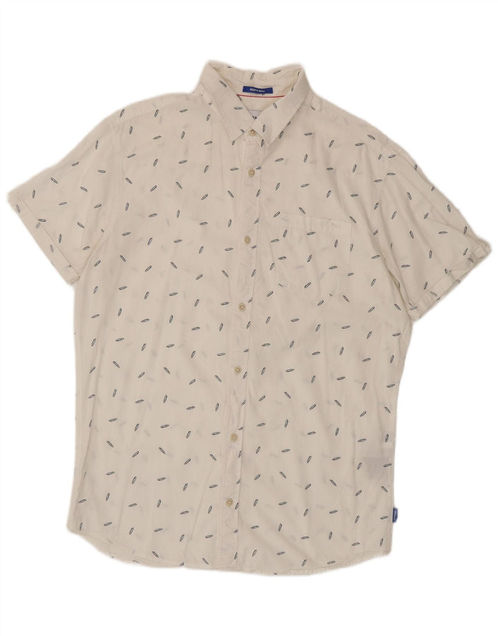 Jack & Jones Ανδρικό κοντομάνικο πουκάμισο μεγάλο λευκό βαμβακερό με στίγματα
