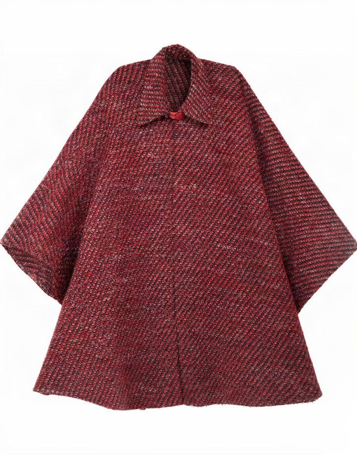 Vintage γυναικείο παλτό Cape One Size Red Flecked