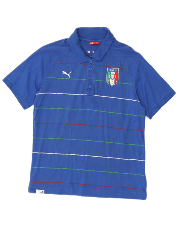 Πουκάμισο Puma Mens Italia Polo Βαμβακερό μεσαίο μπλε ριγέ