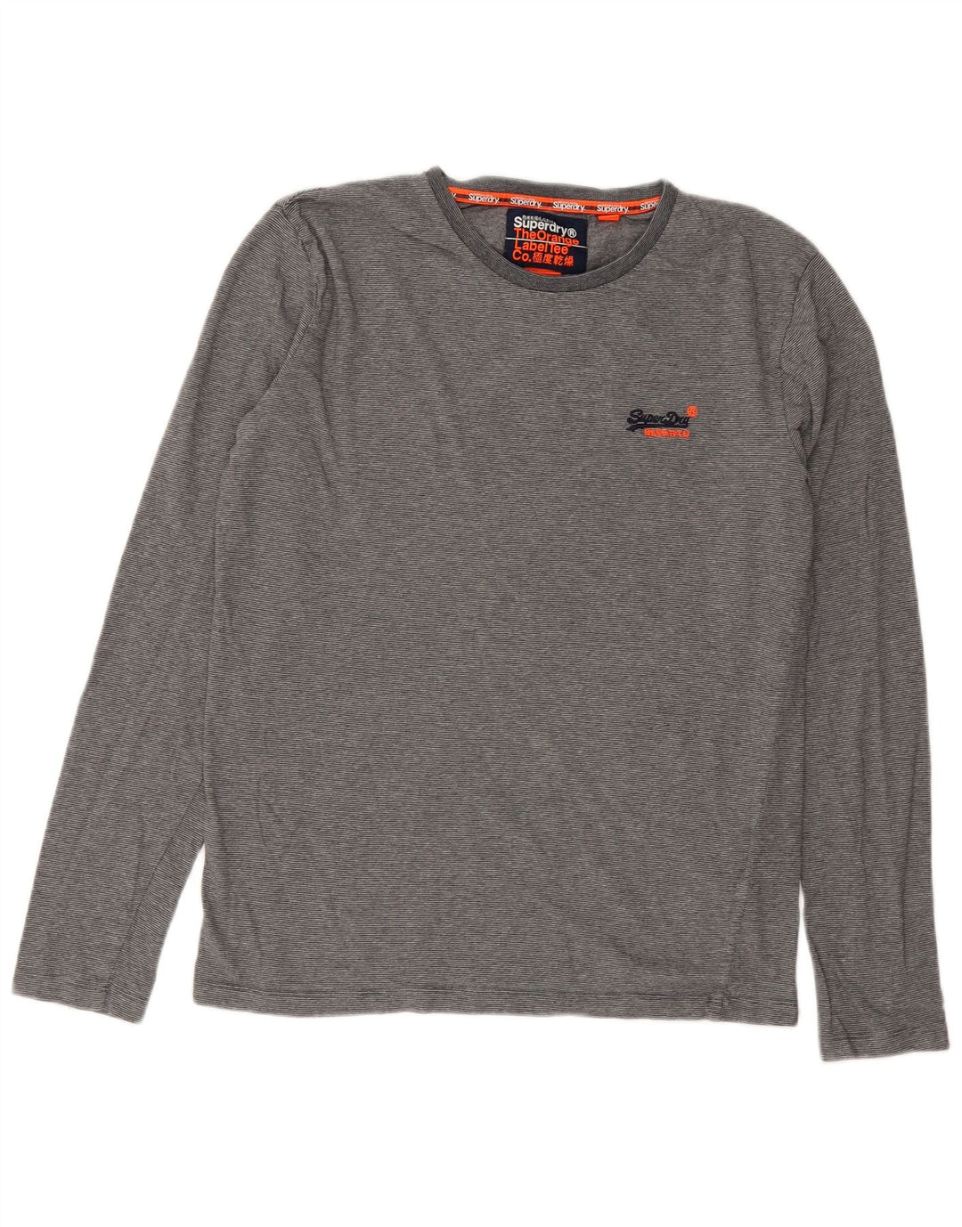 Ανδρικό μπλουζάκι Superdry, μακρυμάνικο, μεσαίο γκρι βαμβακερό