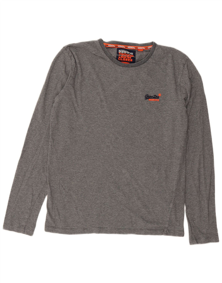 Ανδρικό μπλουζάκι Superdry, μακρυμάνικο, μεσαίο γκρι βαμβακερό