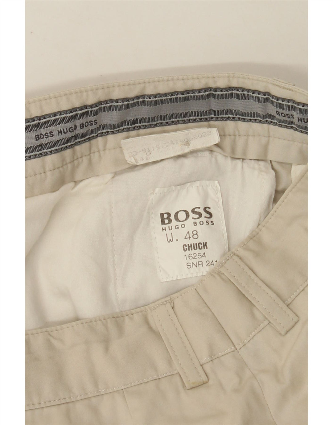 HUGO BOSS Ανδρικό Chuck ίσιο παντελόνι IT 48 Medium W30 L31 Beige