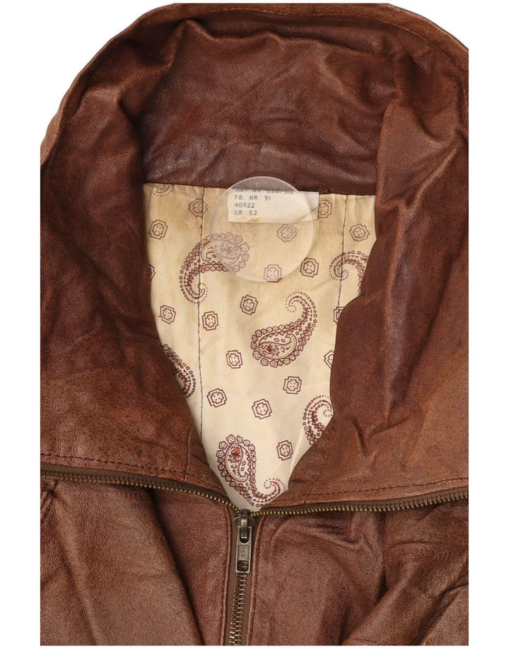 VINTAGE Ανδρικό Δερμάτινο Μπουφάν IT 52 XL Καφέ