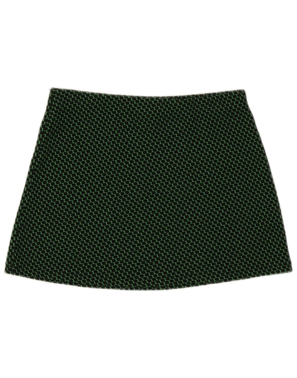 Zara Womens Knit Mini Skirt Large W30 Green Geometric