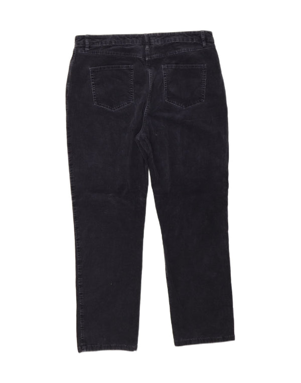 Marks & Spencer γυναικείο ψηλόμεσο κοτλέ παντελόνι UK 18 XL W34 L27 Navy B