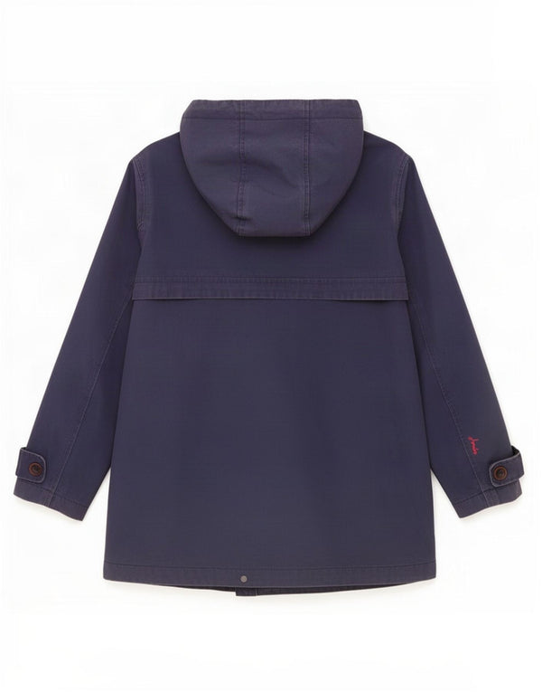 Joules Γυναικείο μπουφάν βροχής με κουκούλα UK 12 Medium Navy Blue Cotton