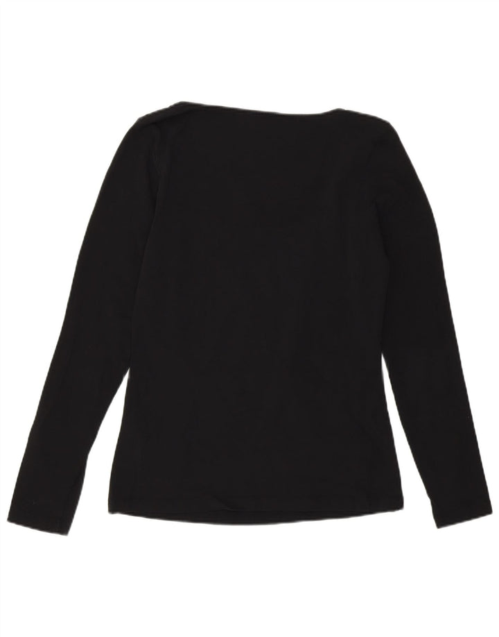 Calvin Klein Γυναικείο τοπ μακρυμάνικο UK 14 μεσαίο μαύρο βαμβακερό