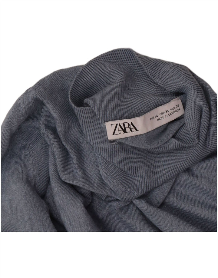 Zara Γυναικείο πουλόβερ με λαιμό χελώνα UK 18 XL μπλε
