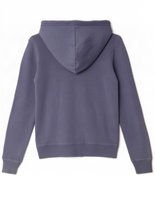Hollister Womens Graphic Zip Hoodie Sweater UK 10 Small Blue Cotton