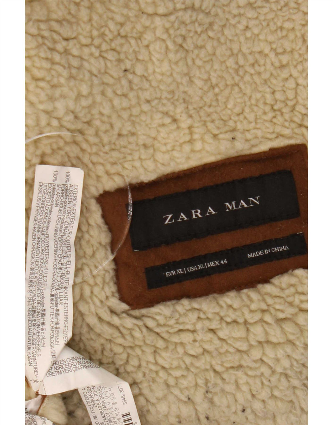 Zara Ανδρικό Σέρπα Μπουφάν UK 42 XL Καφέ Πολυεστέρας