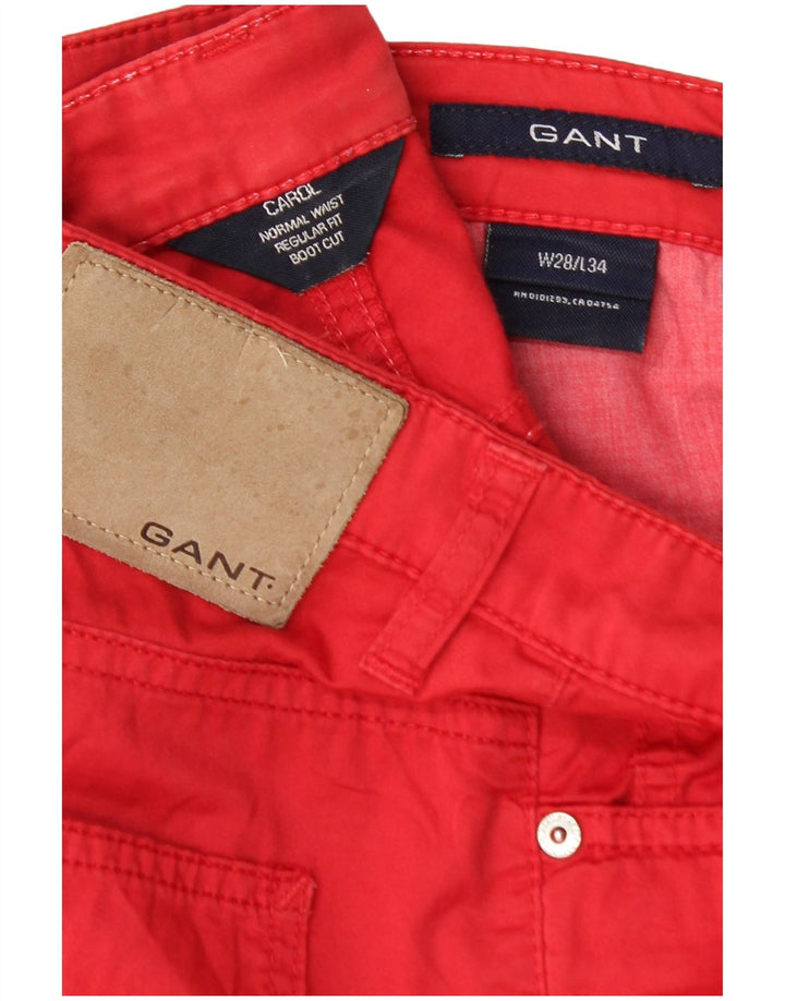 Γυναικείο GANT Carol Regular Fit ίσιο καθημερινό παντελόνι W28 L29 κόκκινο βαμβακερό
