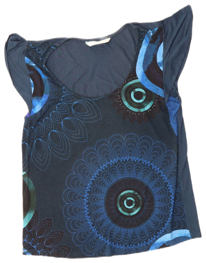 DESIGUAL Γυναικεία Μπλούζα Τοπ UK 14 Medium Navy Blue Floral