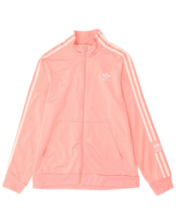 Adidas Girls Tracksuit Top Jacket 13-14 Years Pink Polyester