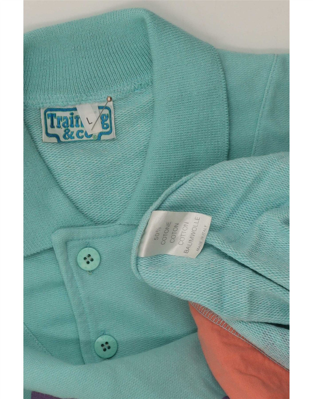 Vintage γραφικό ανδρικό φούτερ Jumper Μεγάλο πολύχρωμο Colourblock