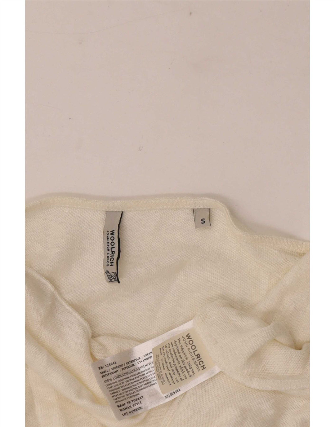 Woolrich Γυναικεία μανίκια 3/4 Oversized Off Shoulder Top UK 10 Small White