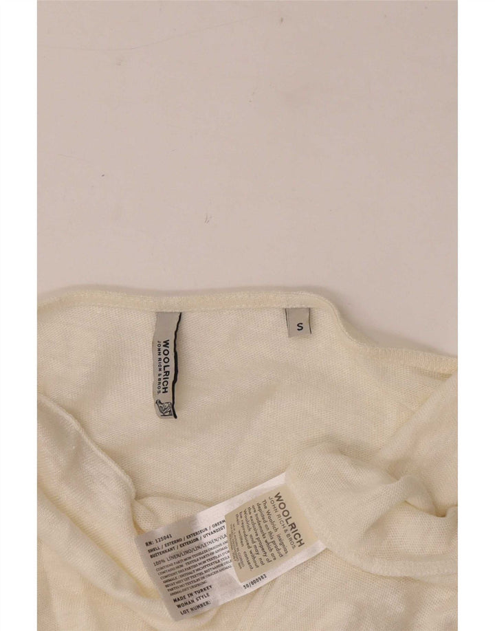 Woolrich Γυναικεία μανίκια 3/4 Oversized Off Shoulder Top UK 10 Small White