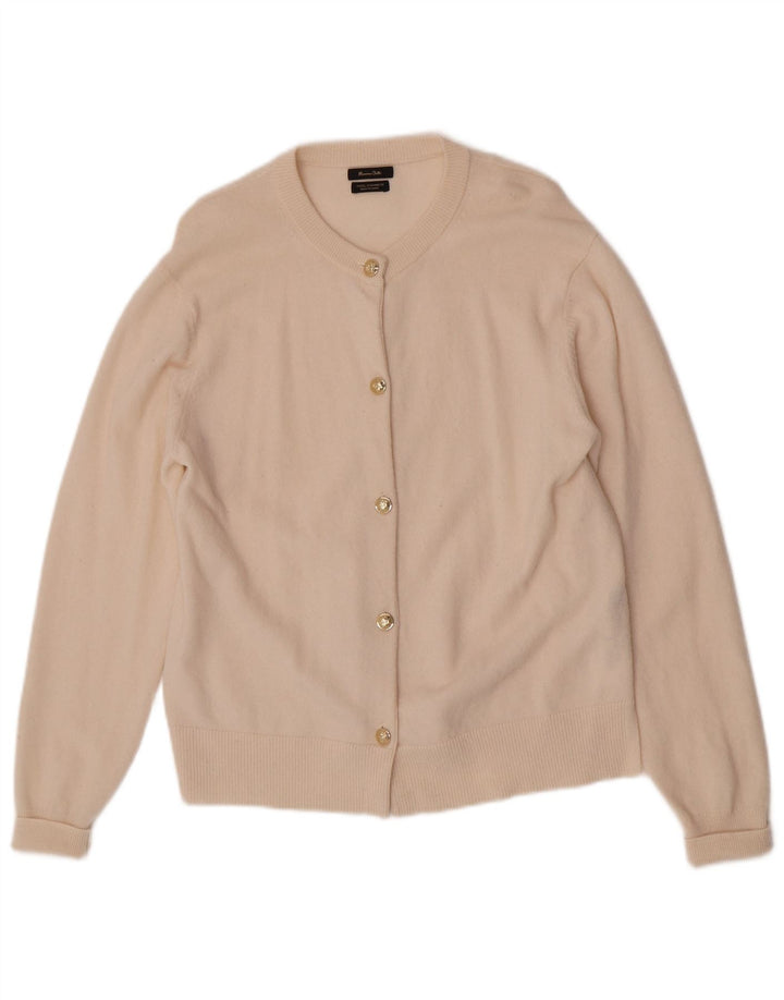 Massimo Dutti Γυναικείο πουλόβερ ζακέτα UK 14 Μεσαίο μπεζ μαλλί