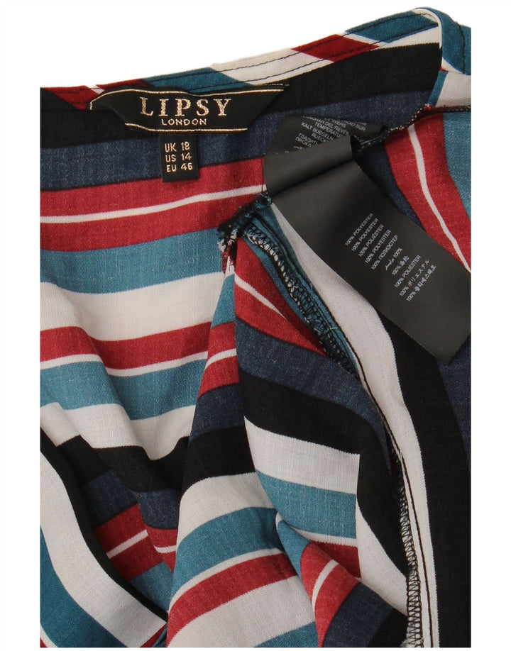 Lipsy γυναικείο πουκάμισο μπλούζα UK 18 XL Πολύχρωμο ριγέ πολυεστέρα