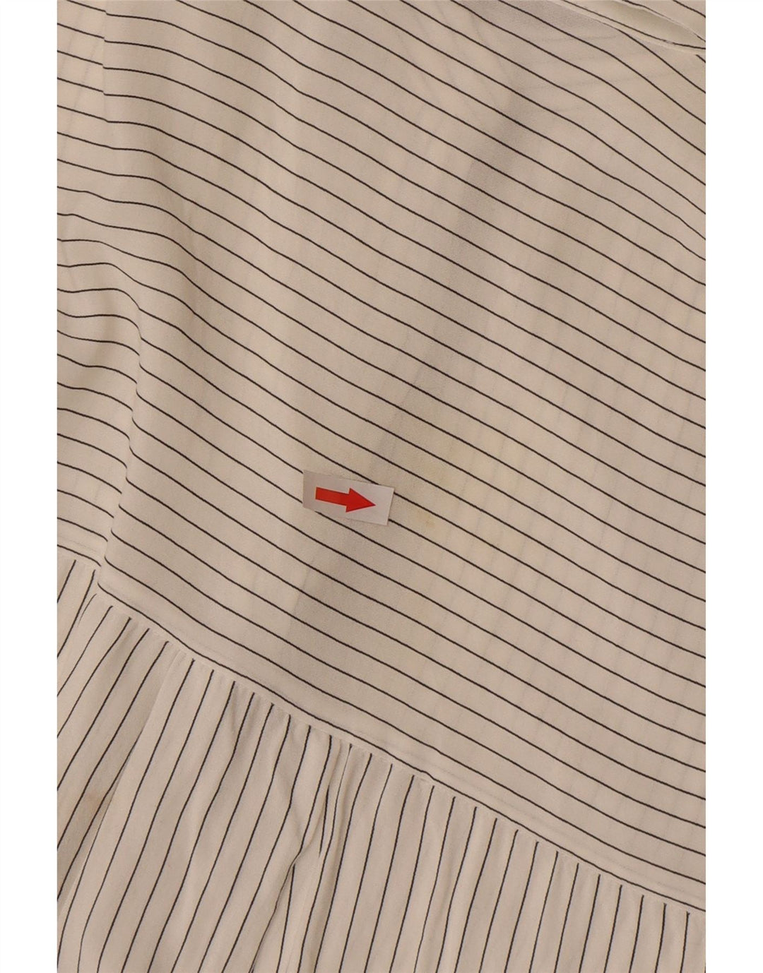 Zara Γυναικείο πουκάμισο See Through Pullover UK 16 Large Off White ριγέ