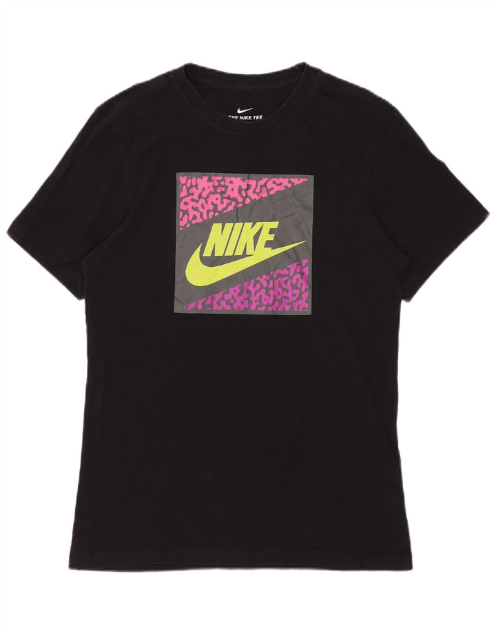 Ανδρικό γραφικό μπλουζάκι Nike, μικρό μαύρο βαμβακερό
