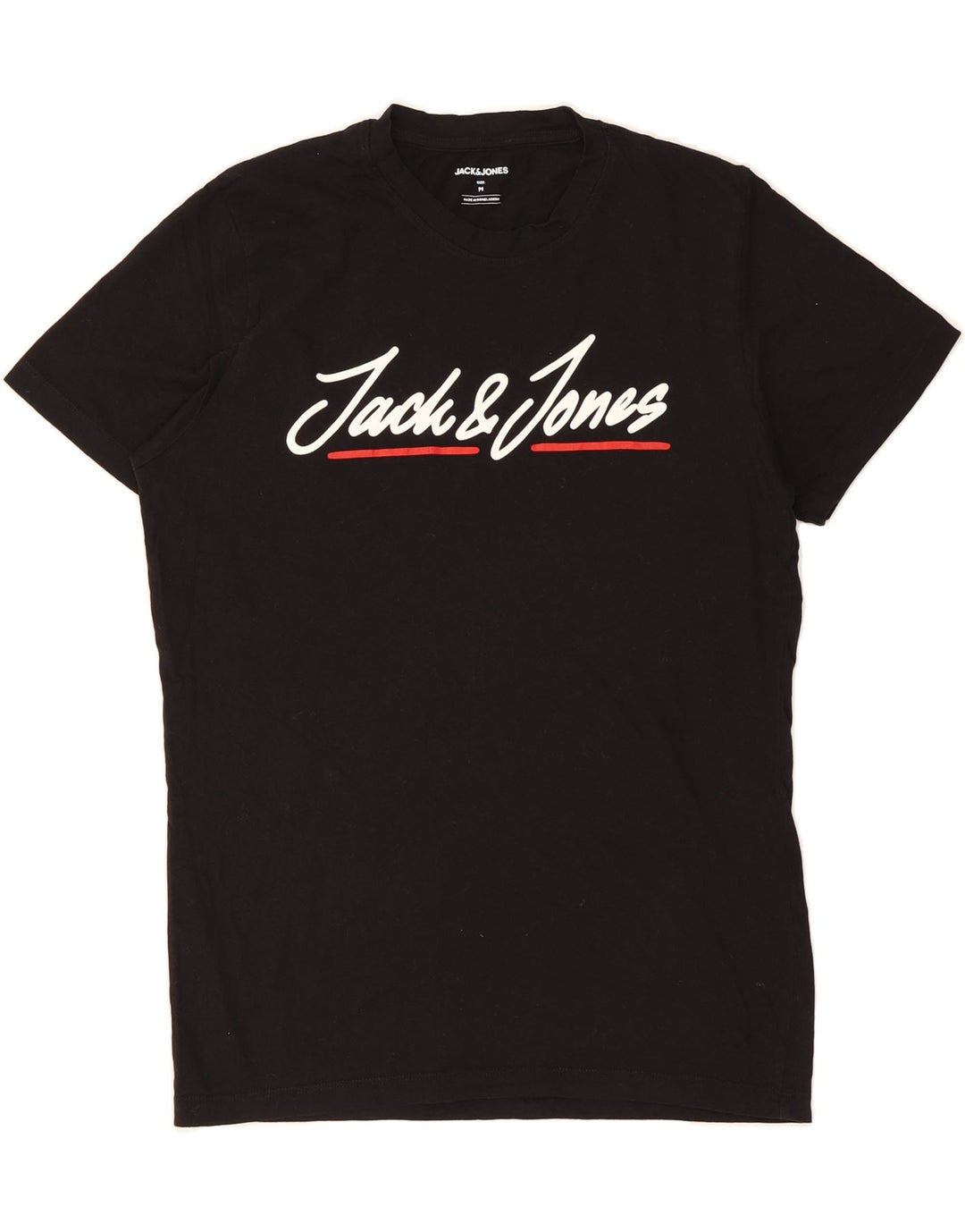 JACK & JONES Mens Graphic Graphic Graphic T-Shirt Top Medium Black Logo Vintage Jack & Jones and Second-Hand Jack & Jones from Messina Hembry 