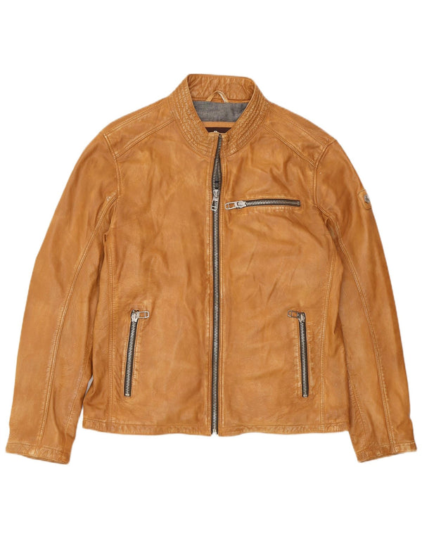 MILESTONE Ανδρικό Δερμάτινο Μπουφάν UK 40 Μεγάλο Δερμάτινο Μπεζ