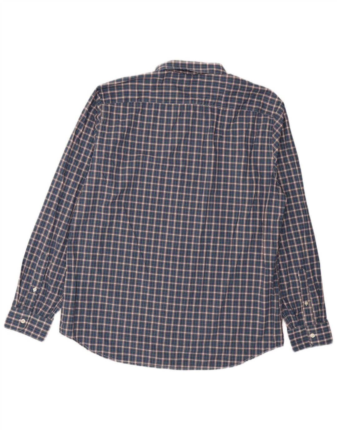 Ανδρικό πουκάμισο Benetton 2XL Navy Blue Check Cotton