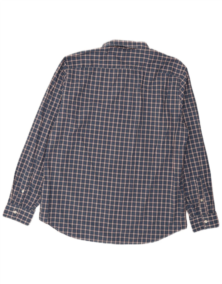 Ανδρικό πουκάμισο Benetton 2XL Navy Blue Check Cotton