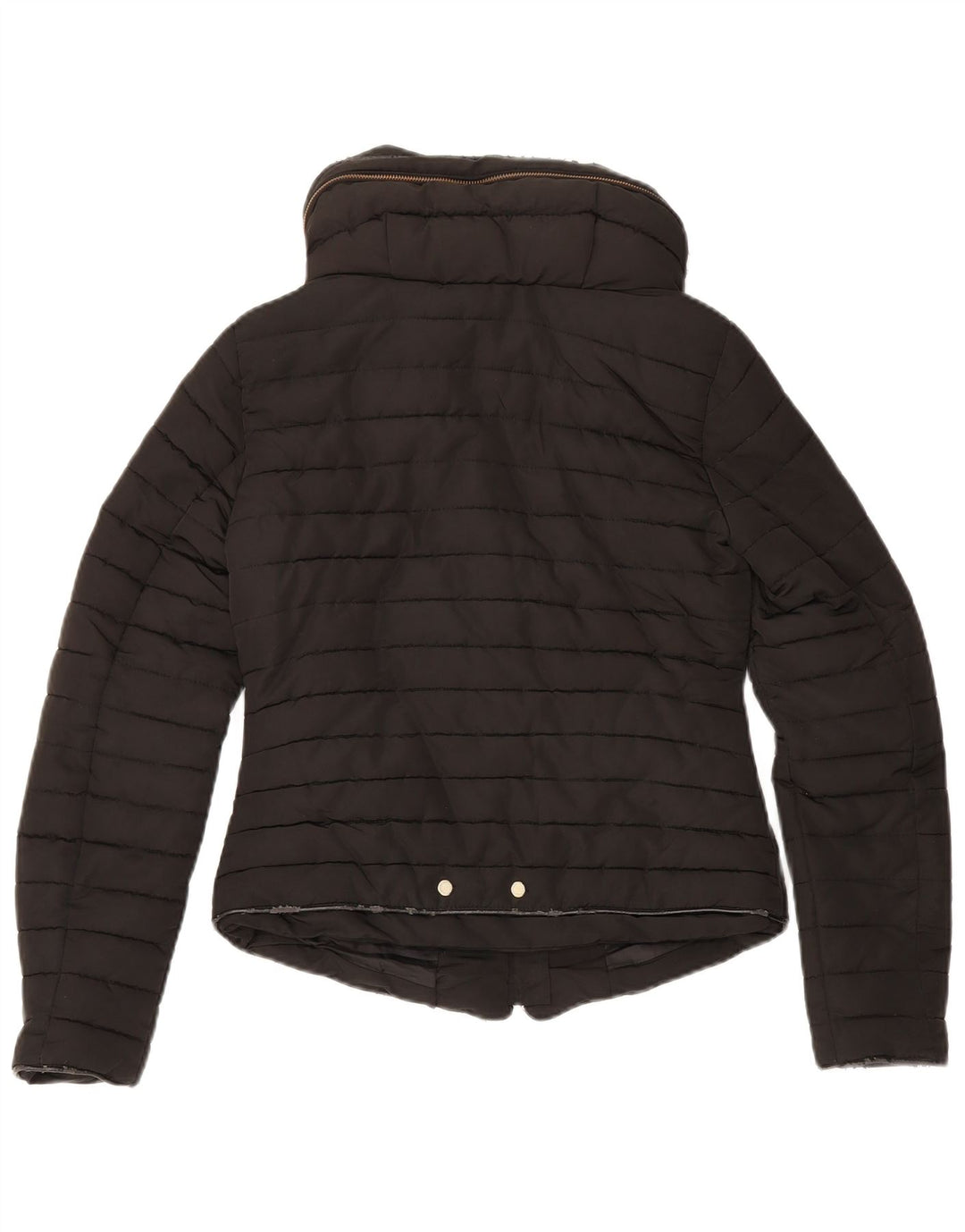 Zara Γυναικείο μπουφάν με κουκούλα UK 10 Small Black Polyester