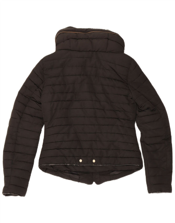 Zara Γυναικείο μπουφάν με κουκούλα UK 10 Small Black Polyester