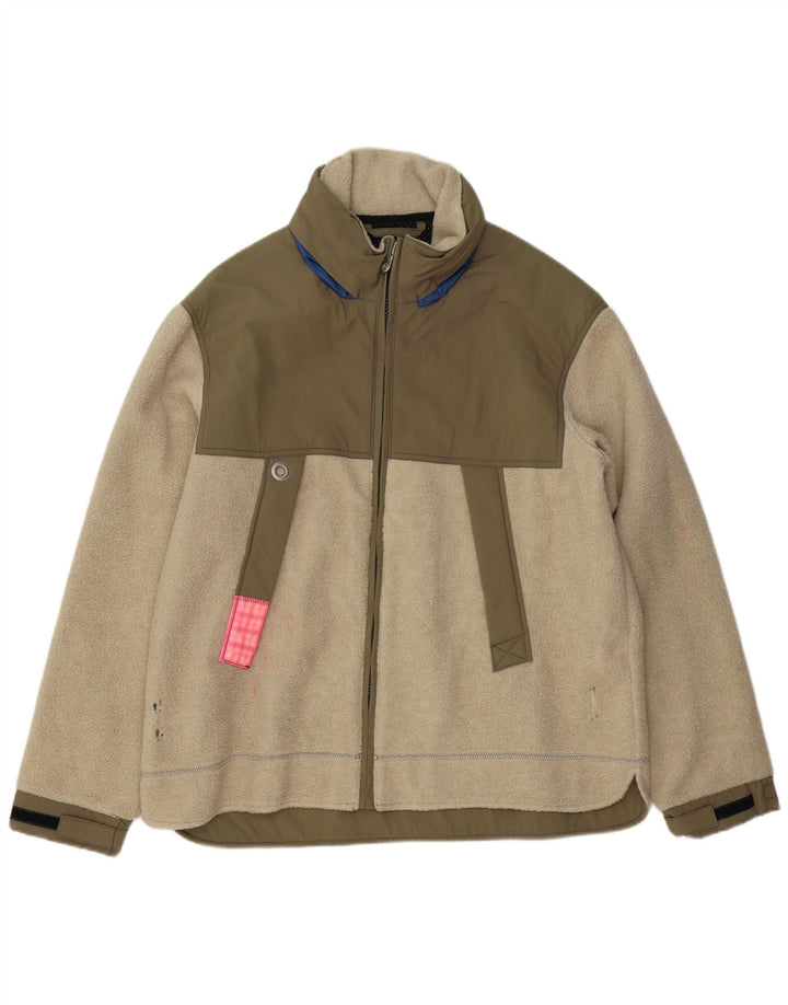 Murphy & Nye Mens Fleece Jacket UK 44 2XL Green Colourblock Ακρυλικό