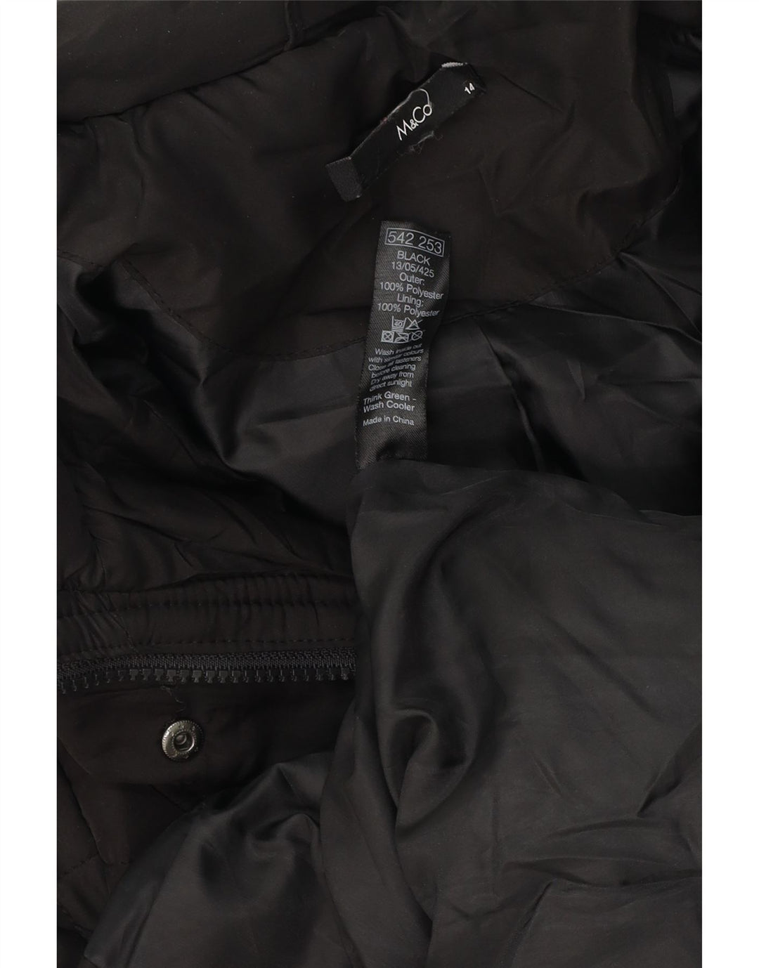 M&Co Γυναικείο παλτό αντιανεμικό με κουκούλα UK 14 Μεσαίο μαύρο πολυεστέρα