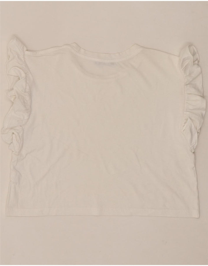 ZARA Womens Oversized Blouse Top UK 10 Small White Cotton Vintage Zara and Second-Hand Zara from Messina Hembry 