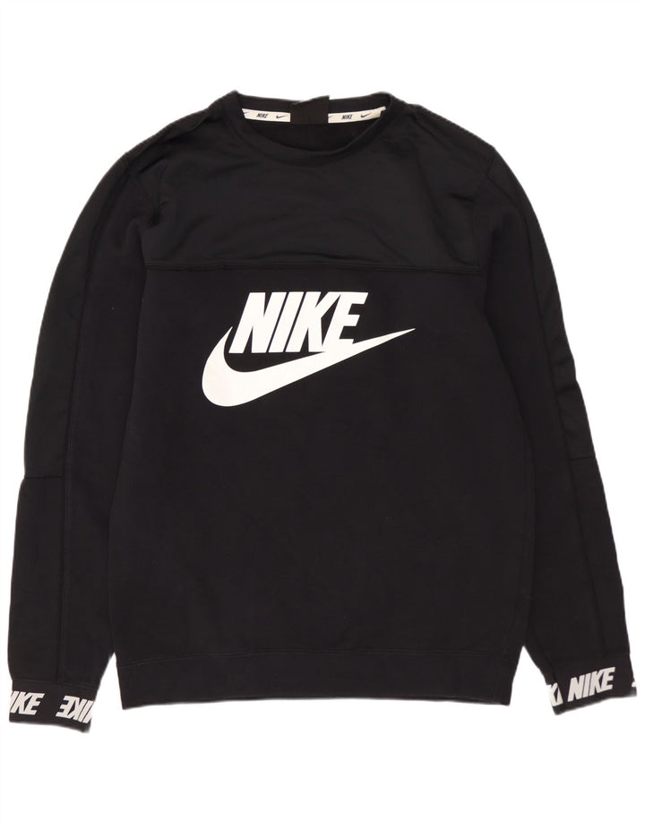 Ανδρικό γραφικό φούτερ NIKE Jumper Μικρό μαύρο βαμβακερό