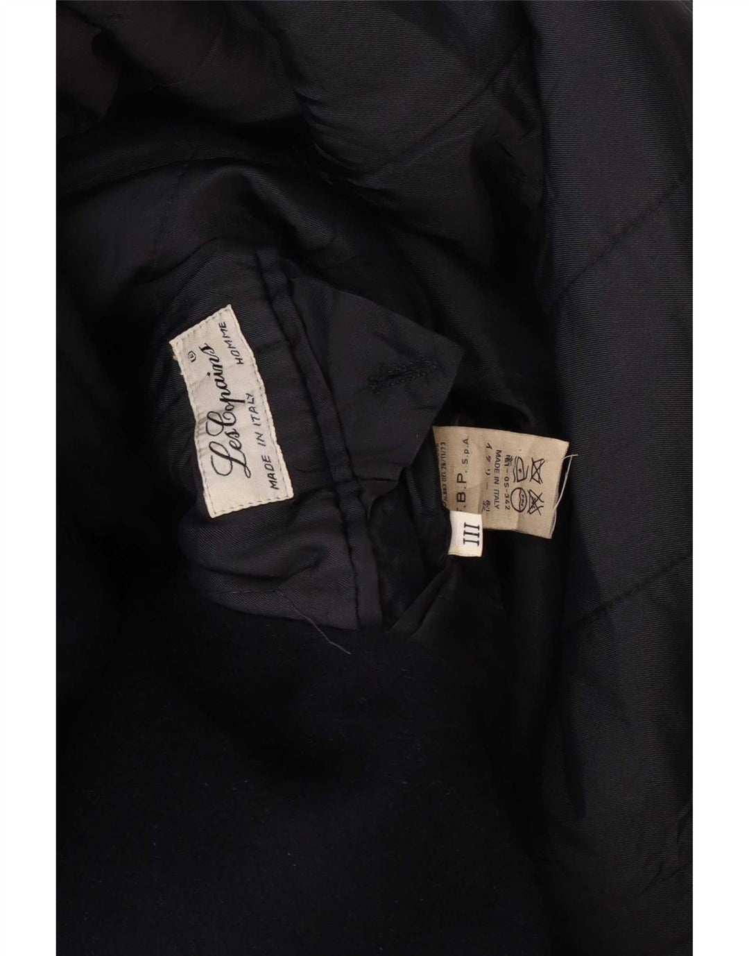 Les Copains Ανδρικό παλτό με διπλό στήθος UK 36 Small Navy Blue Wool