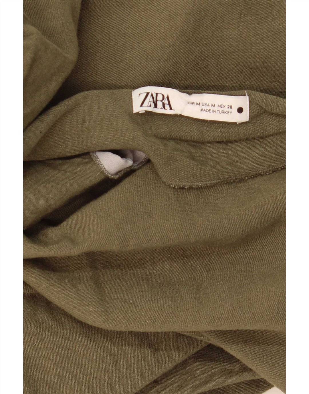 Zara Γυναικεία Μίντι Φούστα Μεσαία W28 Χακί
