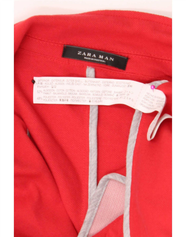 Zara Ανδρικό σακάκι με 2 κουμπιά σακάκι UK 40 μεγάλο κόκκινο βαμβακερό