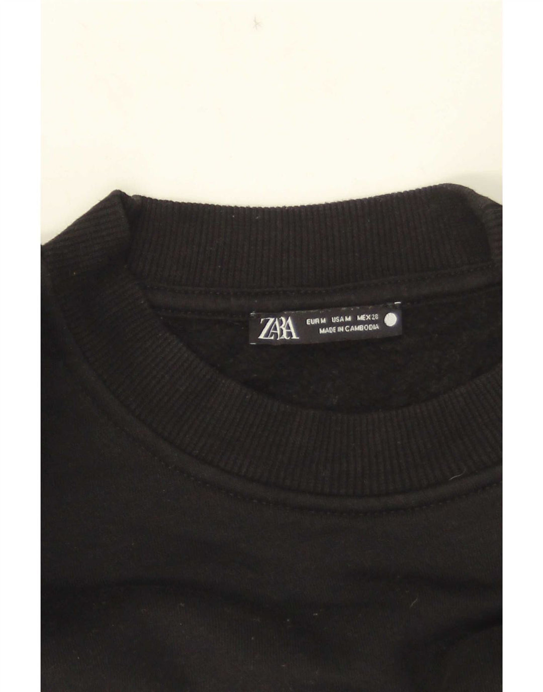 Zara Γυναικεία φούτερ Crop Jumper UK 14 Medium Black